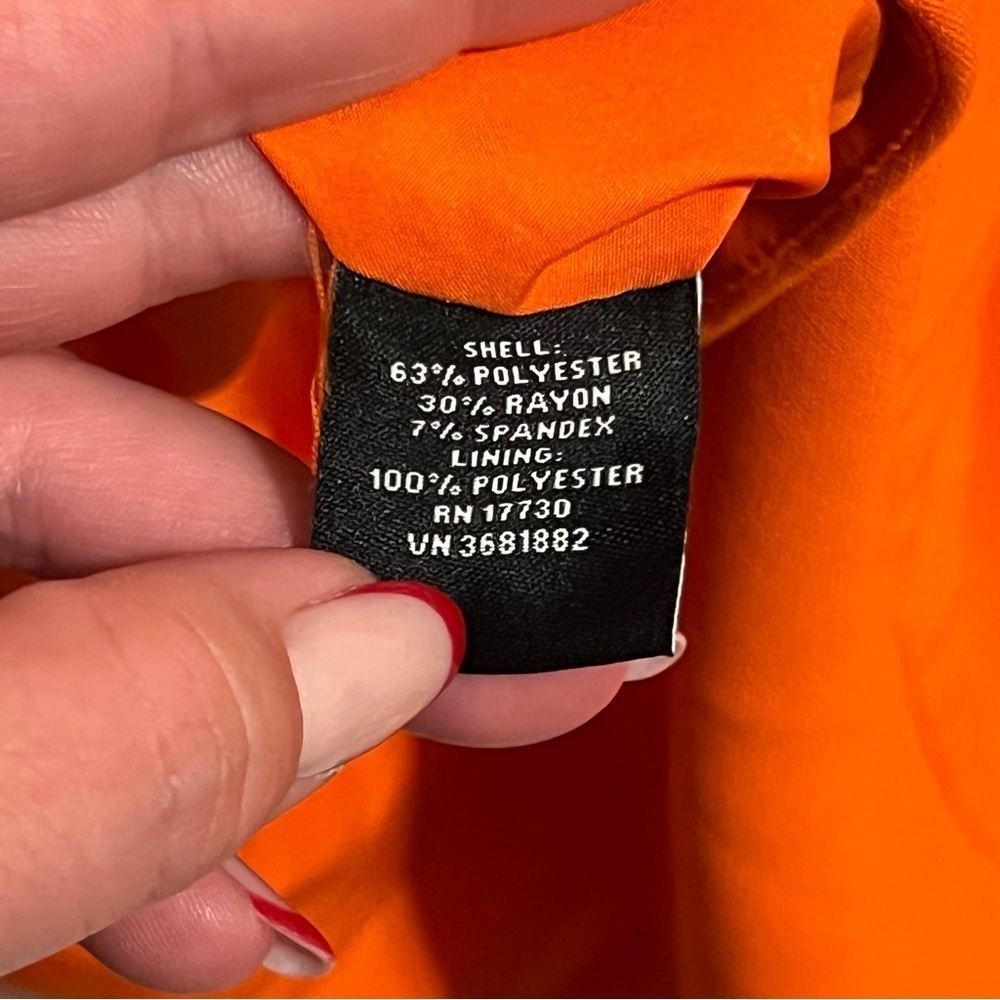 #112 VICTORIA BECKHAM X TARGET ORANGE ONE-SHOULDER DRESS W. SCALLOP DETAIL XL - Picture 5 of 5